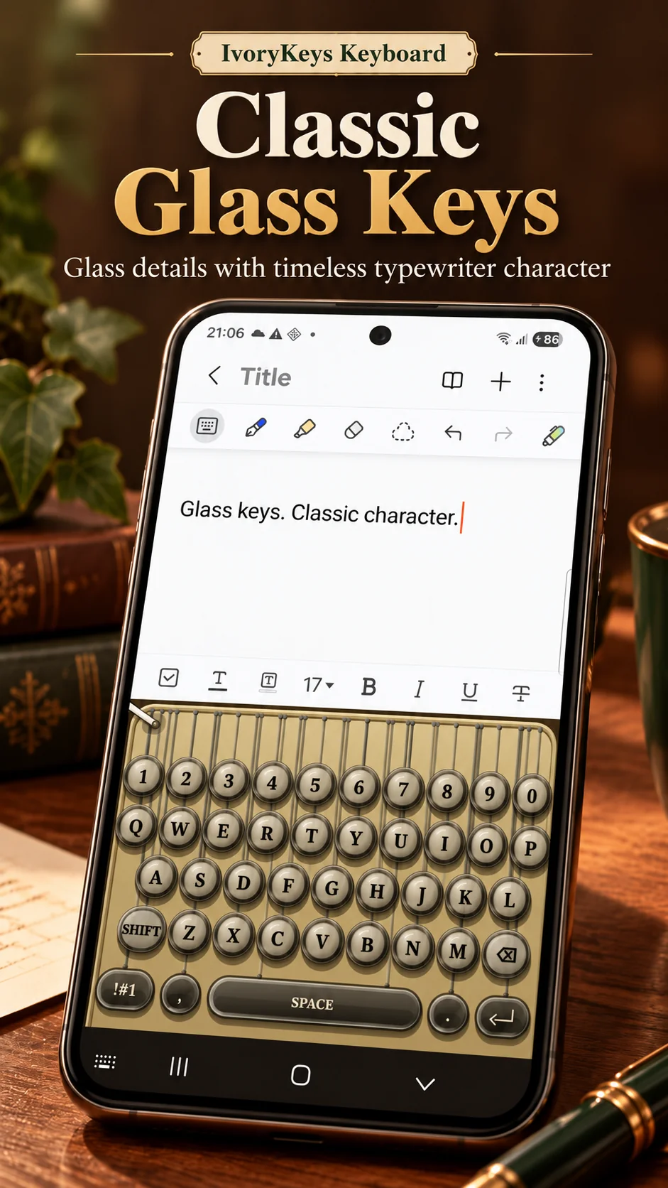 IvoryKeys classic glass key promotional illustration