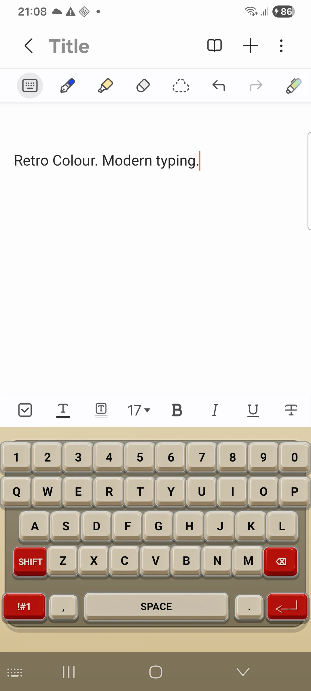 IvoryKeys plastic-style keyboard on Android